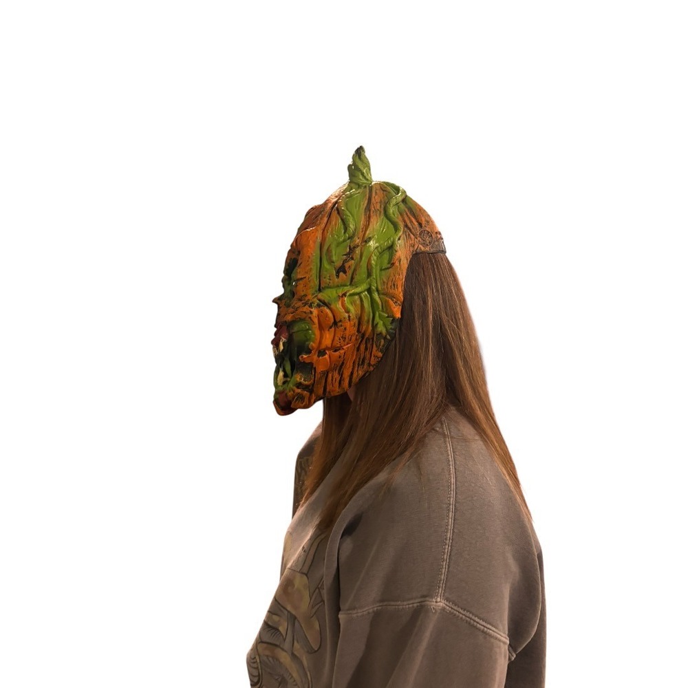 Rubies SCARY Creepy EVIL PUMPKIN MASK Jack O Lantern Halloween Costume Cosplay - Picture 4 of 4